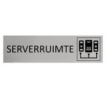 Zilver aluminium deurbordje Serverruimte