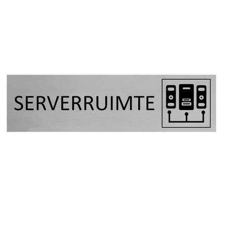 Aluminium deurbordje Serverruimte 165 x 45 mm - per 1 stuk