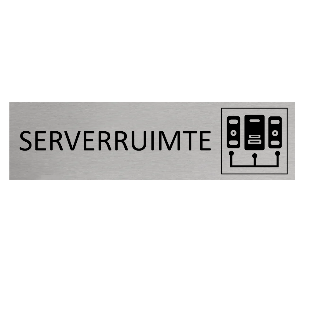 CombiCraft Aluminium deurbordje Serverruimte 165 x 45 mm - per 1 stuk