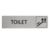 Zilver aluminium deurbordje Toiletten boven
