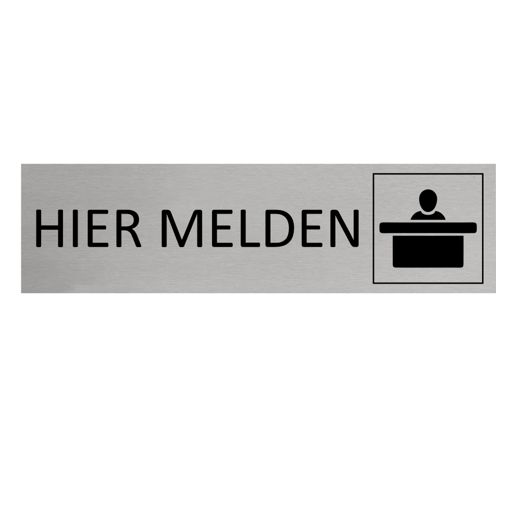 CombiCraft Aluminium deurbordje Hier melden 165 x 45 mm - per 1 stuk