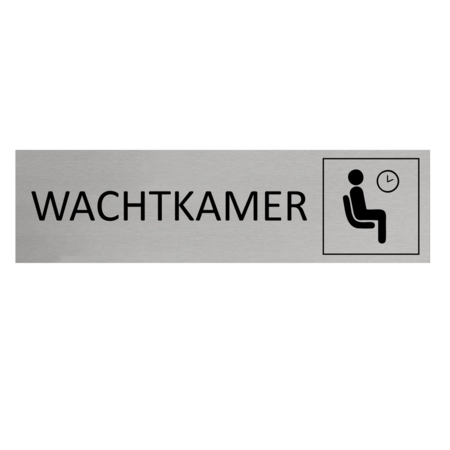 Aluminium deurbordje Wachtkamer 165 x 45 mm - per 1 stuk