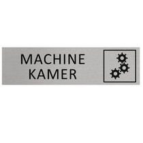 Zilver aluminium deurbordje Machinekamer