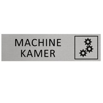 Zilver aluminium deurbordje Machinekamer