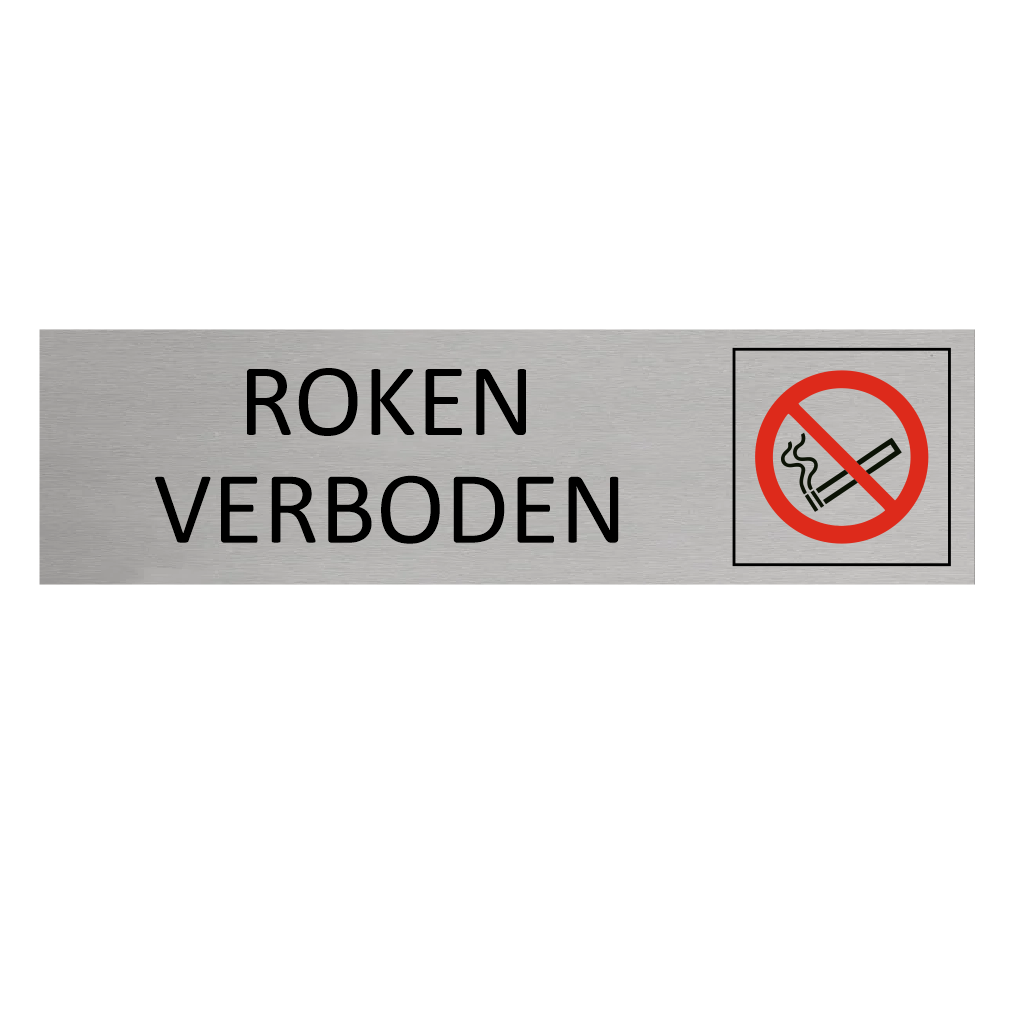 CombiCraft Aluminium deurbordje Roken verboden 165 x 45 mm - per 1 stuk