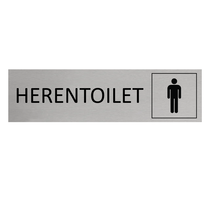 Zilver aluminium deurbordje Herentoilet