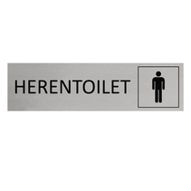 Zilver aluminium deurbordje Herentoilet
