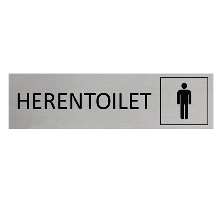 Aluminium deurbordje Herentoilet 165 x 45 mm - per 1 stuk