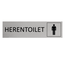 Aluminium deurbordje Herentoilet 165 x 45 mm - per 1 stuk
