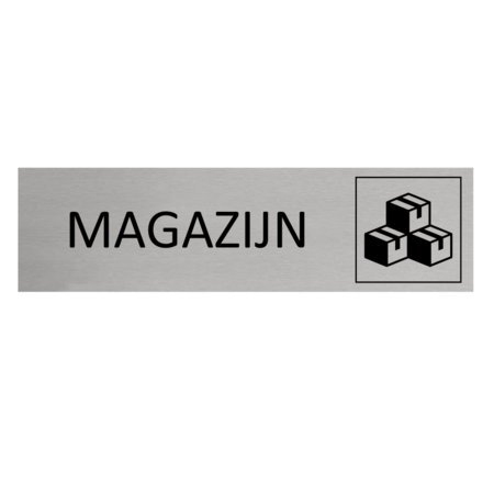 Aluminium deurbordje Magazijn 165 x 45 mm - per 1 stuk