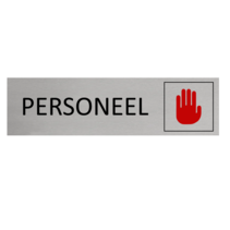 Zilver aluminium deurbordje Personeel