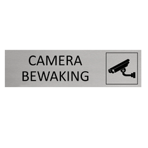 Zilver aluminium deurbordje Camerabewaking