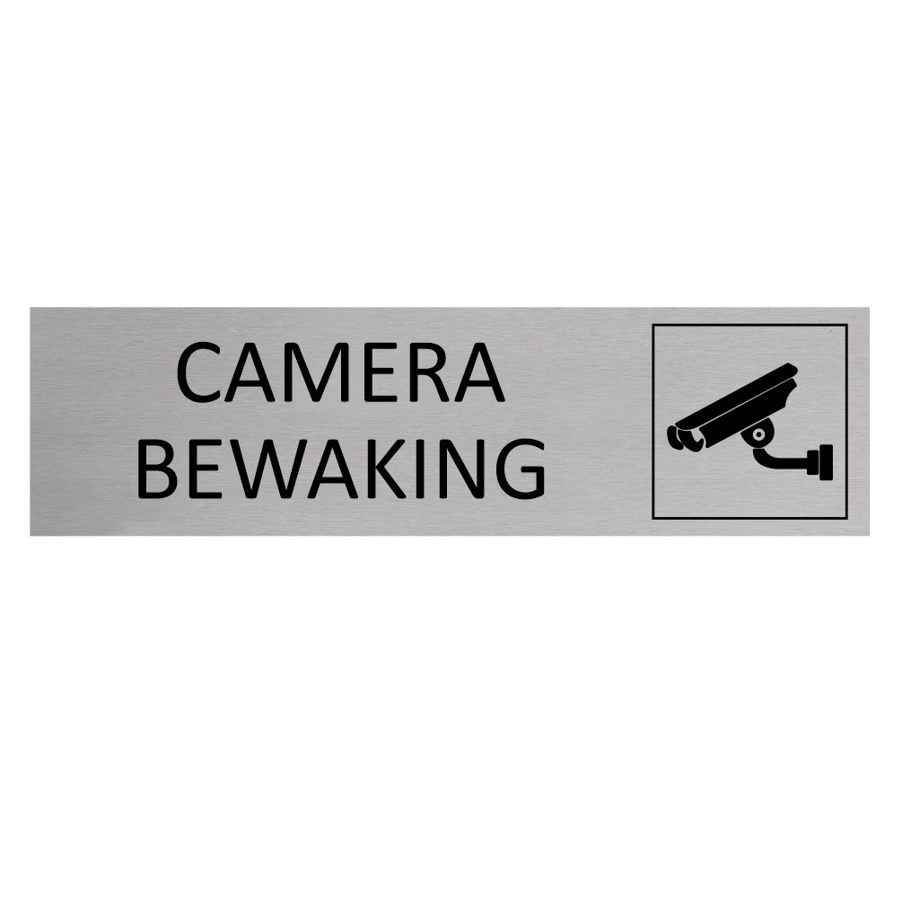 CombiCraft Aluminium deurbordje Camerabewaking 165 x 45 mm - per 1 stuk
