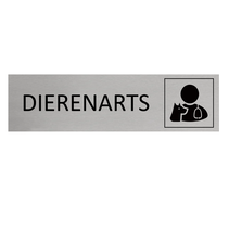 Aluminium Deurbordje Dierenarts 165x45mm met tape