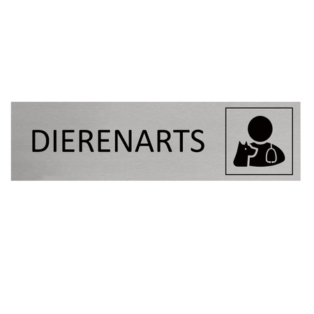 CombiCraft Aluminium deurbordje Dierenarts 165 x 45 mm - per 1 stuk