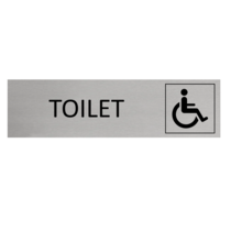 Zilver aluminium deurbordje toegankelijk toilet