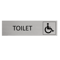 Zilver aluminium deurbordje toegankelijk toilet