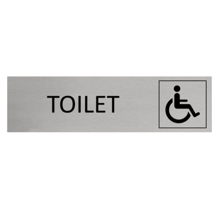 Aluminium deurbordje Invalidentoilet  165 x 45 mm - per 1 stuk