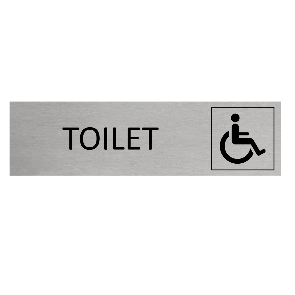 CombiCraft Aluminium deurbordje Invalidentoilet 165 x 45 mm - per 1 stuk