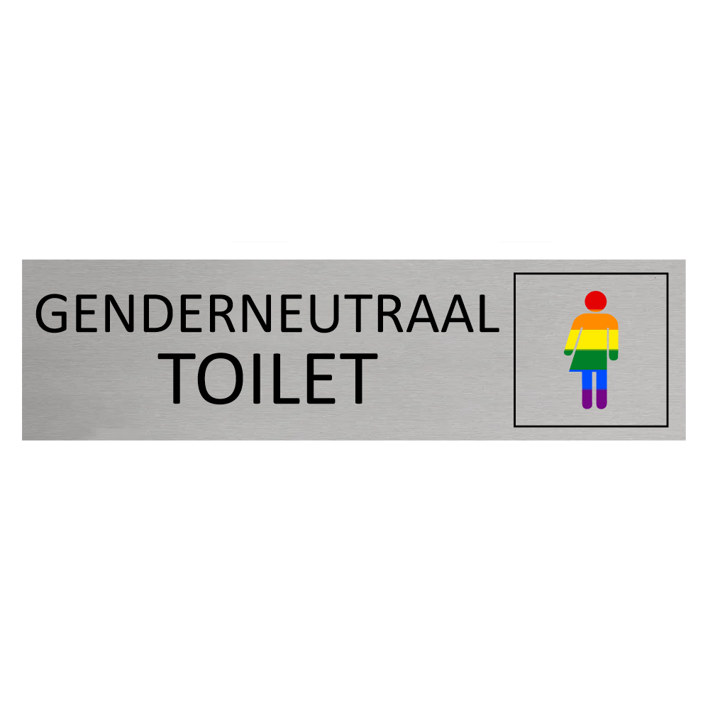 CombiCraft Aluminium deurbordje Genderneutraal toilet 165 x 45 mm - per 1 stuk