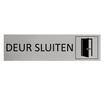 Zilver aluminium deurbordje Deur sluiten