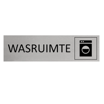 Zilver aluminium deurbordje Wasruimte