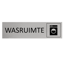 Zilver aluminium deurbordje Wasruimte