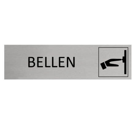 Aluminium deurbordje Bellen 165 x 45 mm - per 1 stuk