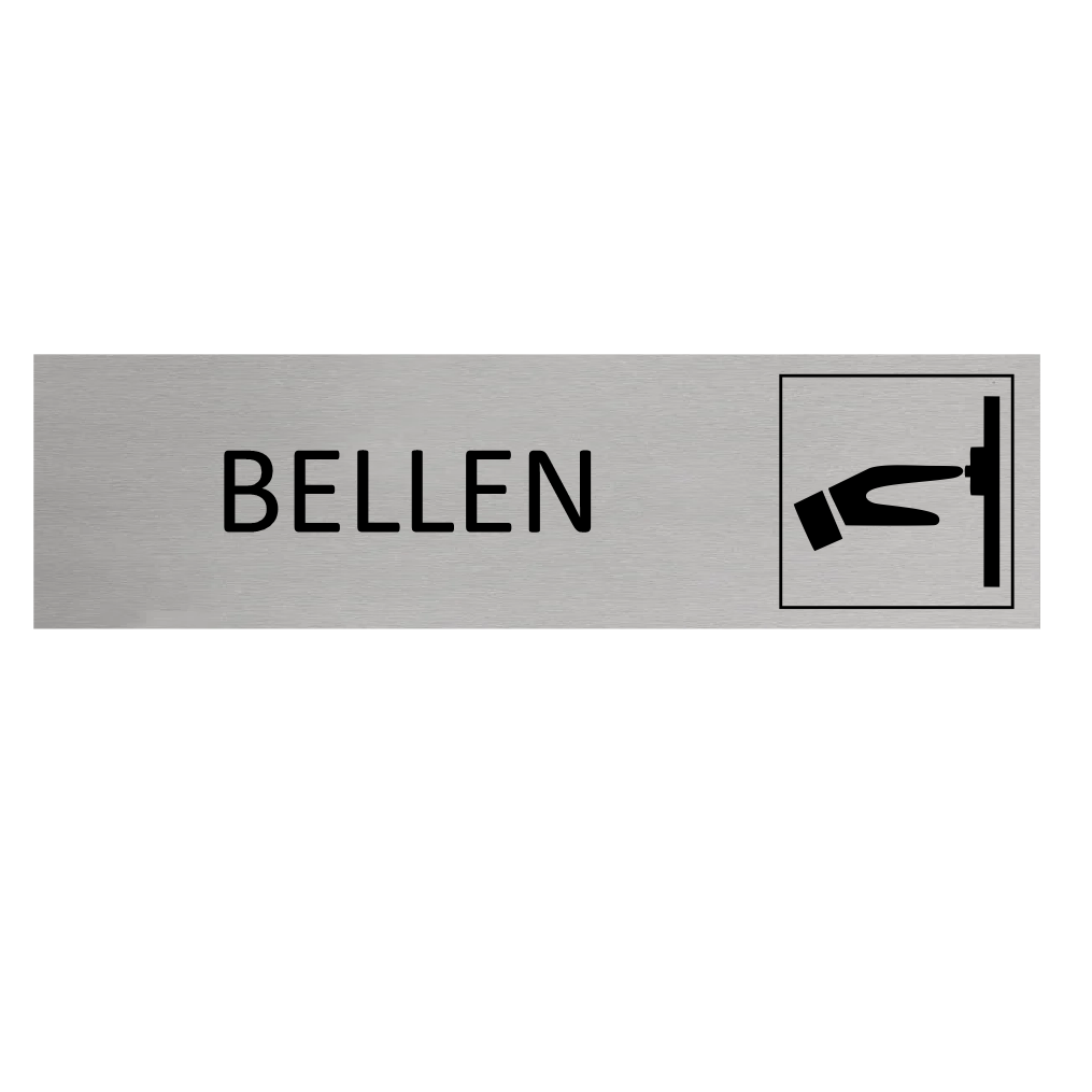 CombiCraft Aluminium deurbordje Bellen 165 x 45 mm - per 1 stuk
