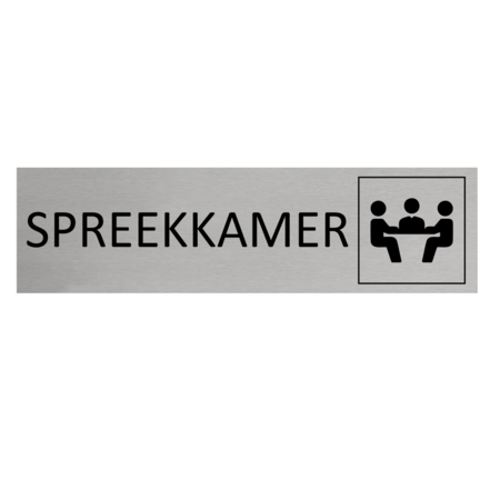 Aluminium deurbordje Spreekkamer 165 x 45 mm - per 1 stuk