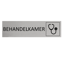 Zilver aluminium deurbordje Behandelkamer