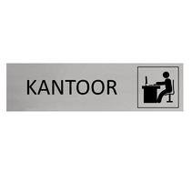 Zilver aluminium deurbordje Kantoor