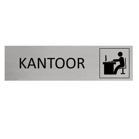 Aluminium deurbordje Kantoor 165 x 45 mm - per 1 stuk