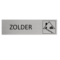 Zilver aluminium deurbordje Zolder