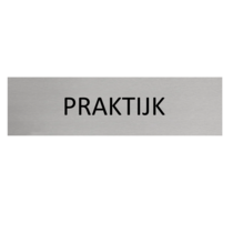 Zilver aluminium deurbordje Praktijk