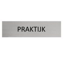 Aluminium Deurbordje Praktijk 165x45mm met tape