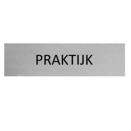 Aluminium deurbordje Praktijk 165 x 45 mm - per 1 stuk