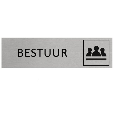 Aluminium deurbordje Bestuur 165 x 45 mm - per 1 stuk