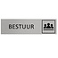 Aluminium deurbordje Bestuur 165 x 45 mm - per 1 stuk