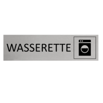 Zilver aluminium deurbordje Wasserette