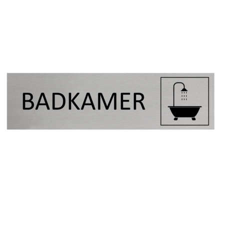 Aluminium deurbordje Badkamer 165 x 45 mm - per 1 stuk