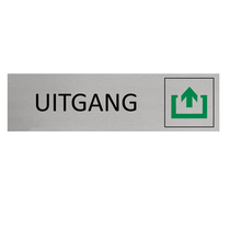 Zilver aluminium deurbordje Uitgang
