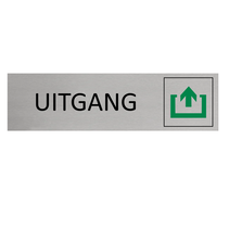 Zilver aluminium deurbordje Uitgang