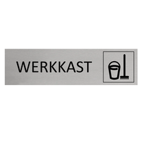 Zilver aluminium deurbordje Werkkast / Schoonmaak