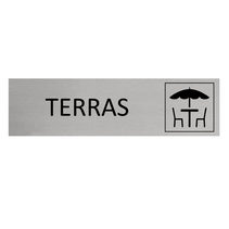 Zilver aluminium deurbordje Terras