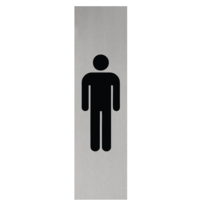 Zilver aluminium deurbordje Heren pictogram