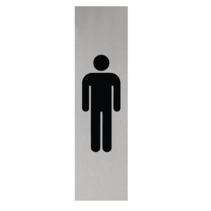 Zilver aluminium deurbordje Heren pictogram