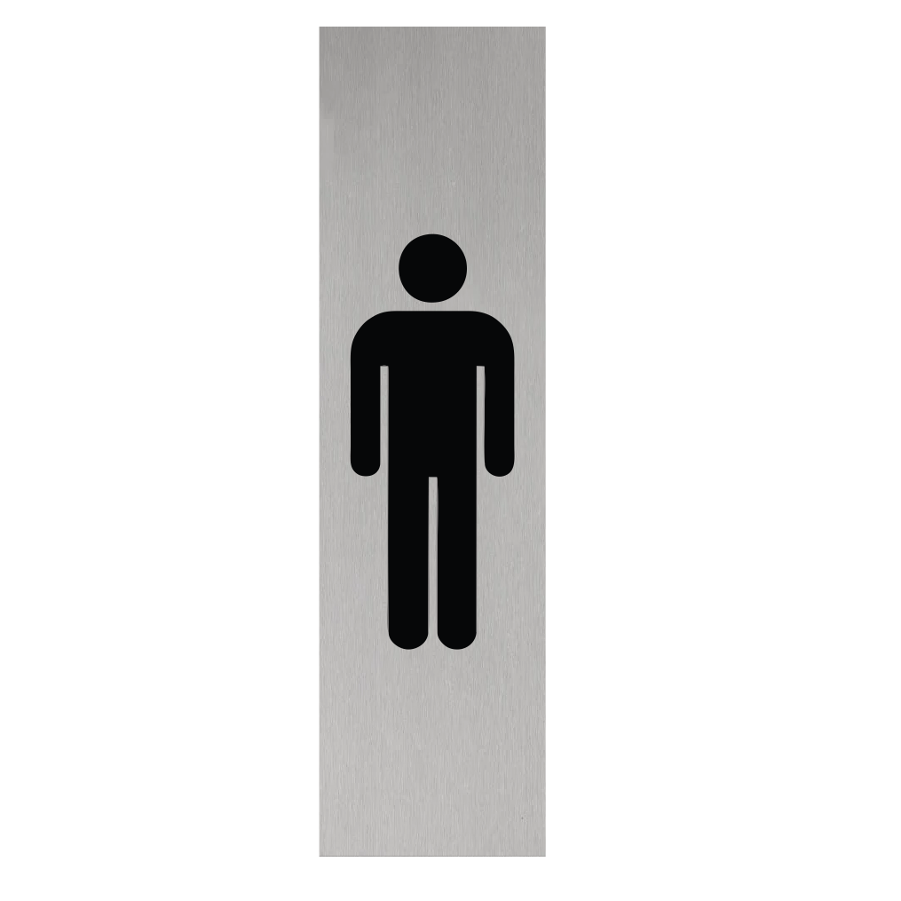CombiCraft Aluminium deurbordje Heren pictogram 165 x 45 mm - per 1 stuk