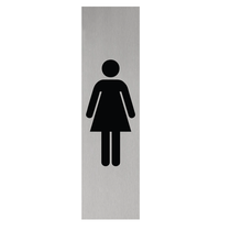 Zilver aluminium deurbordje Dames pictogram
