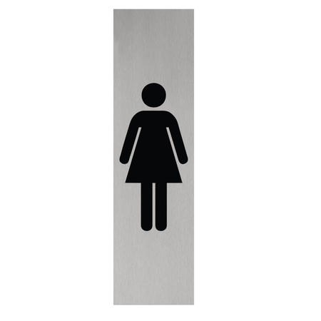 Aluminium deurbordje Dames pictogram 165 x 45 mm - per 1 stuk
